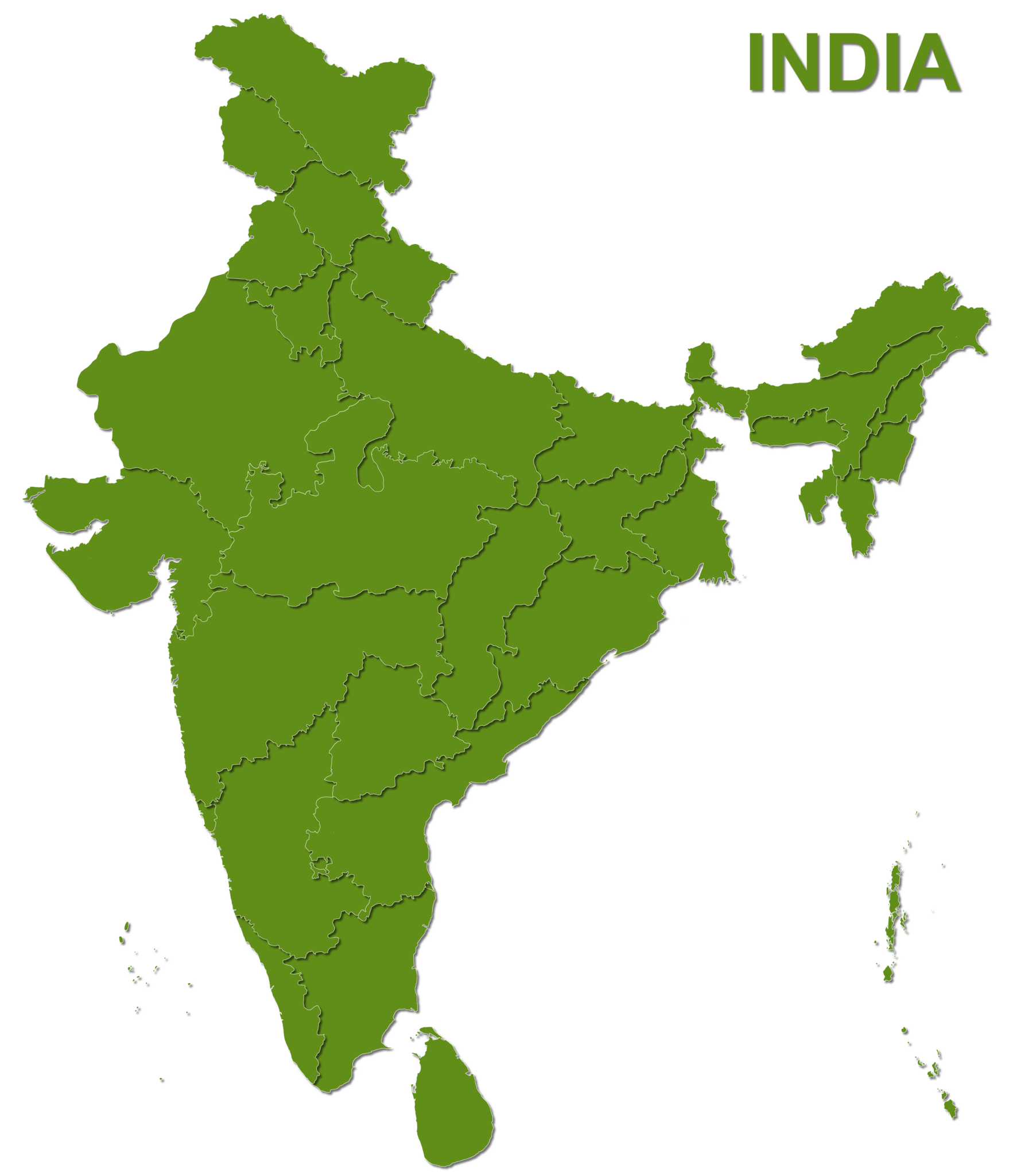 India Map Green India Blank Map