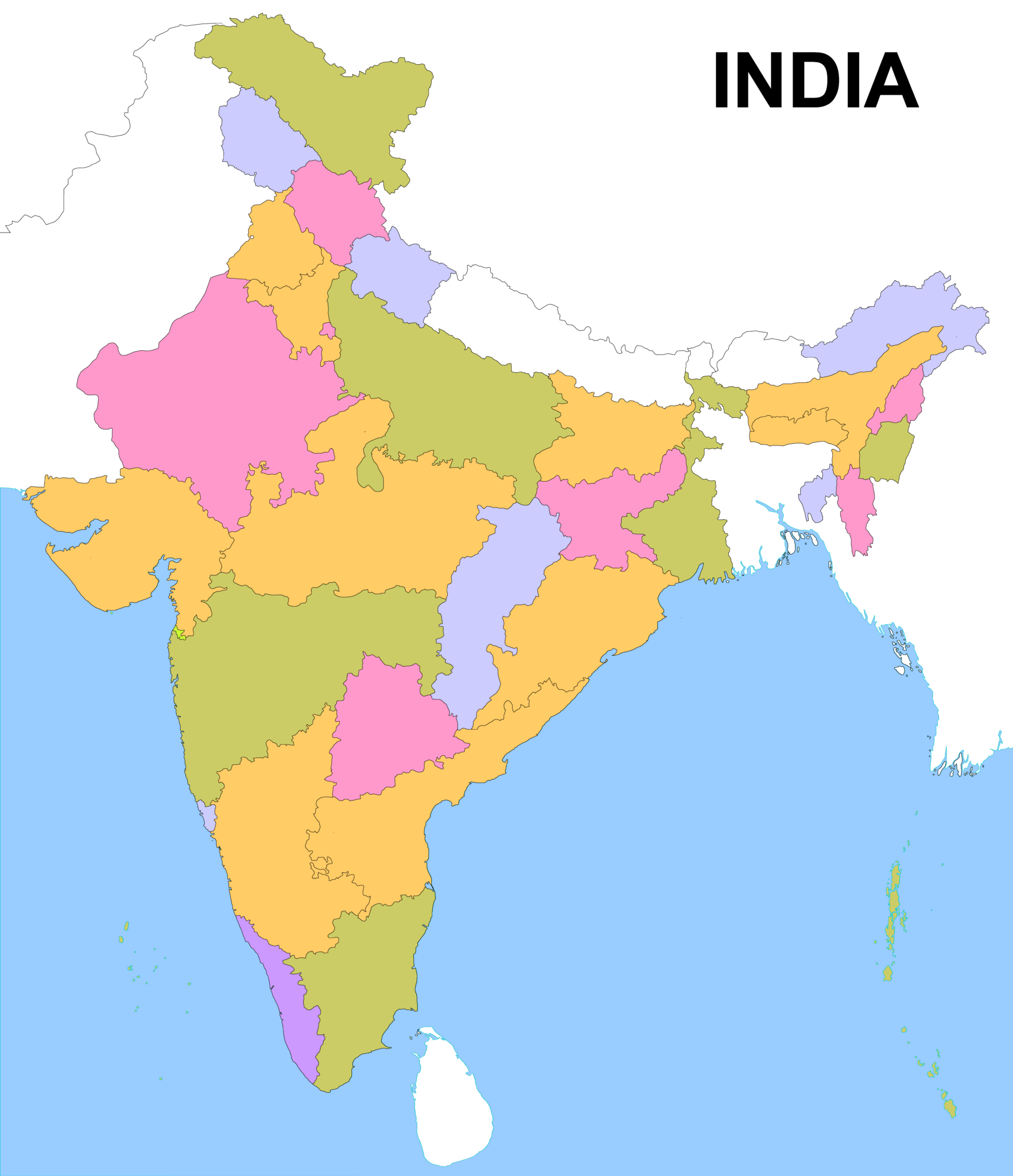 India-States-Map-Outline