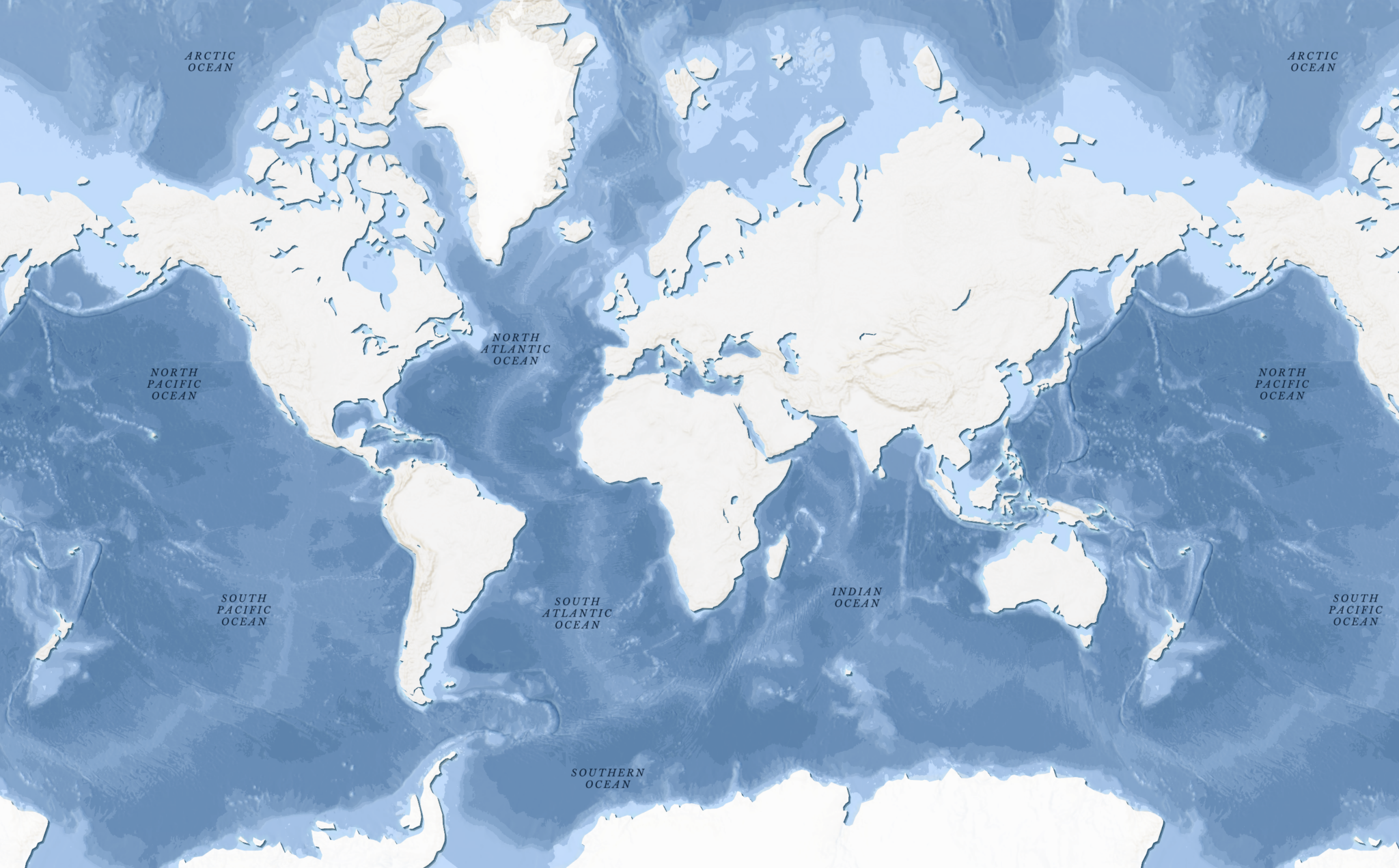 World Map Ocean India Blank Map